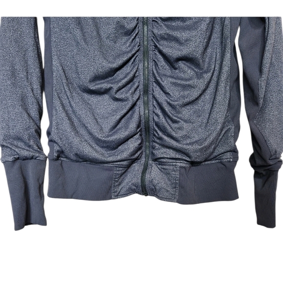 Navy Ruched Zip-Up Jacket - Picture 4 of 6